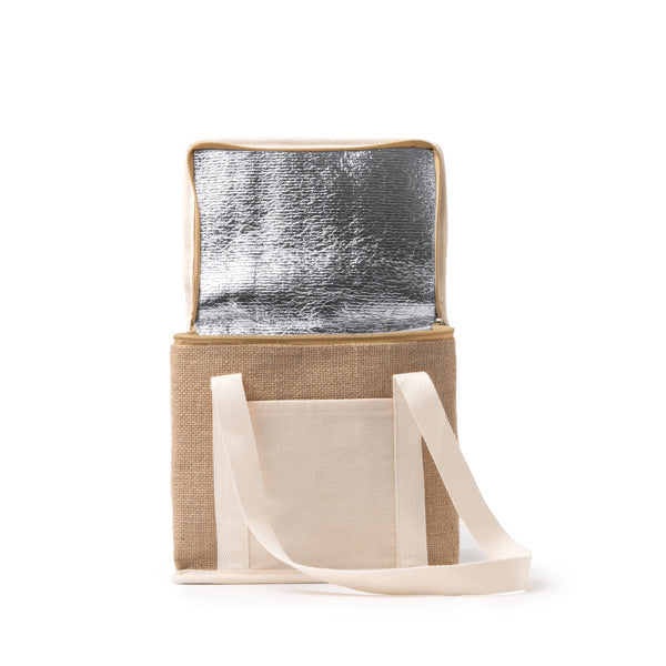 Sac réfrigérant en jute avec poche avant en coton