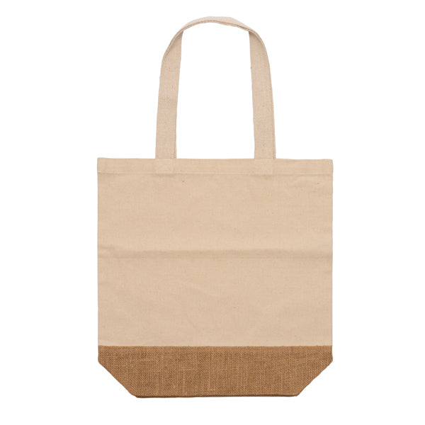 Sac en coton recyclé 330 gsm et jute naturel.