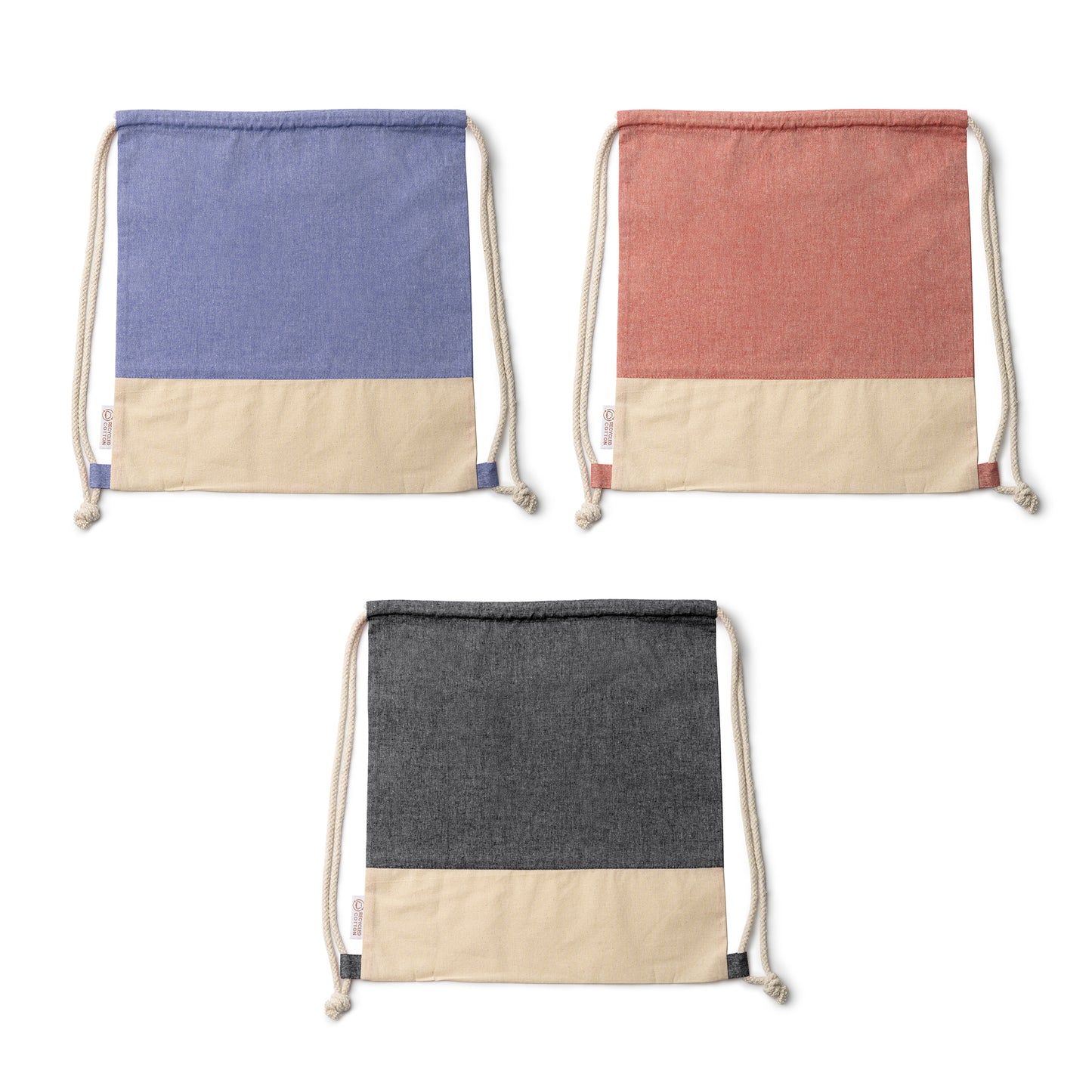 Sac à cordon en coton bicolor