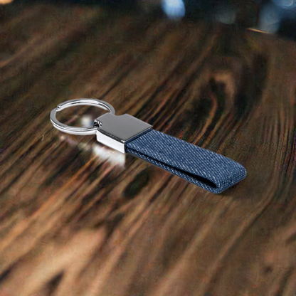 Porte-clés en tissu denim