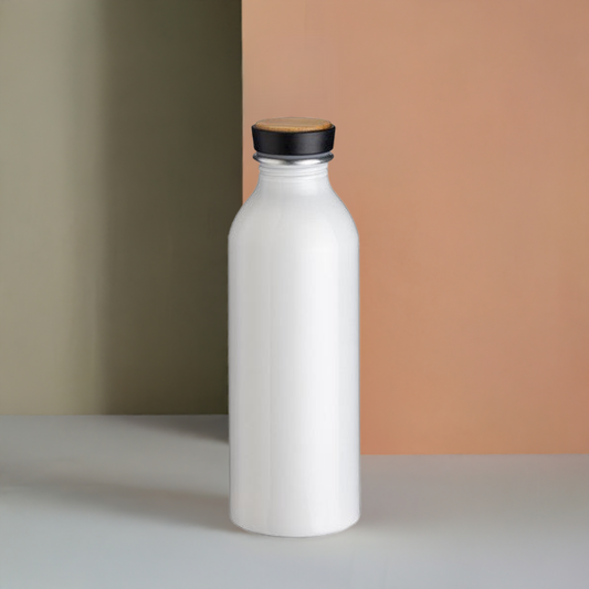 Gourde en aluminium avec bouchon bambou